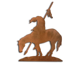 End of Trail Metal Wall Art, Western Element Rust Finish, Handmade, USA.