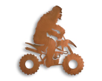 Sasquatch on Quad Metal Wall Art, Big Foot Element Collection, Steel Bigfoot Sculpture, Rust Finish, Made in USA, Crooks Designs