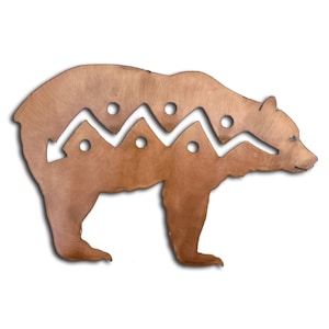 Bear Element Metal Wall Art, Woodland Collection, Black Bear, Brown Bear, Rust Finish, Available in Five Sizes, Handmade in the USA