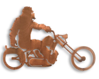 Sasquatch Sculpture Chopper Metal Wall Art, Big Foot Element Collection, Made in the USA