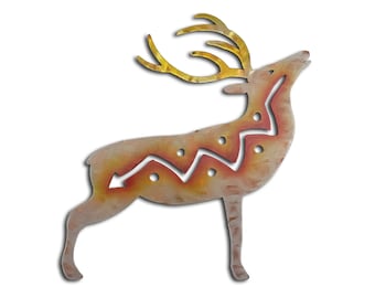 Deer Metal Wall Art, Sunset Swirl Finish, Woodland Decor