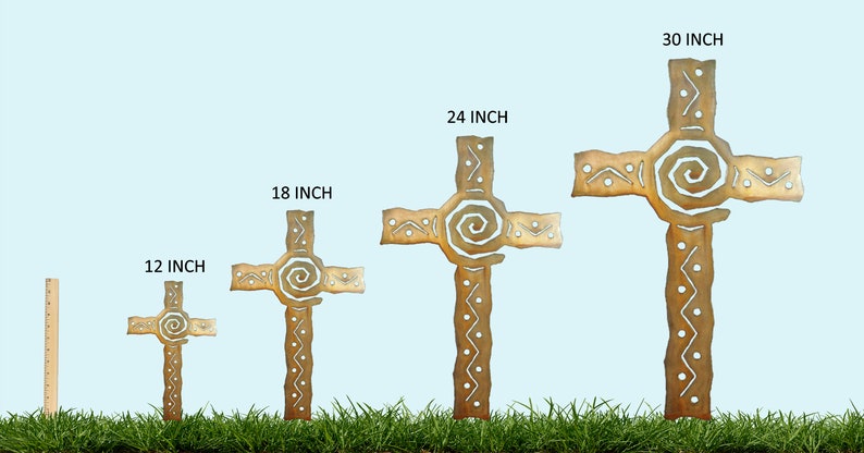Cross Yard Art, Crucifix Metal Sculpture, Rust Finish - Etsy