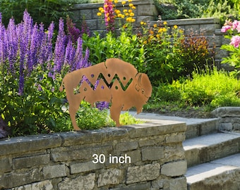 Bison Metal Yard Art, Buffalo Statue, Made in Arizona, USA