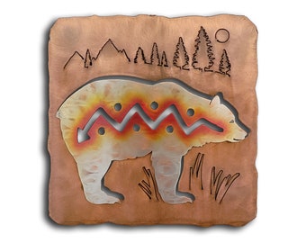Bear Cutout Metal Wall Art, Woodland Collection, 4 Sizes, Handmade in the USA