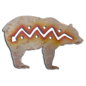 Bear Element Metal Wall Art, Woodland Collection, Black Bear, Brown Bear, Sunset Swirl Finish, Available in Five Sizes, Handmade in the USA