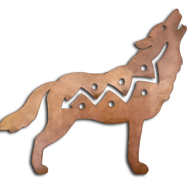 Wolf Element Metal Wall Art, Woodland Collection, Timber Wolf, Howling Wolf, Rust Finish, Available in Five Sizes, Handmade in the USA