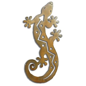 Gecko/Lizard, S-Shaped, Southwest Metal Wall Art, Rust Finish, Decor, Handmade, USA