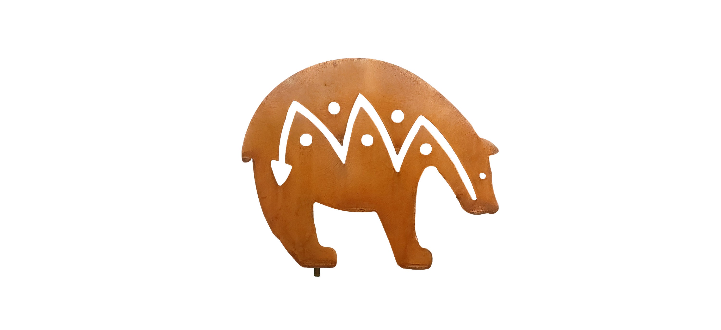 Bear Fetish Metal Yard Art Statue, Rust Finish, Black Bear Sculpture, Brown Bear, Handmade in the USA