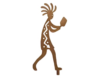 Pickleball Kokopelli Yard Art, Southwest Metal Sculpture, Rust Finish