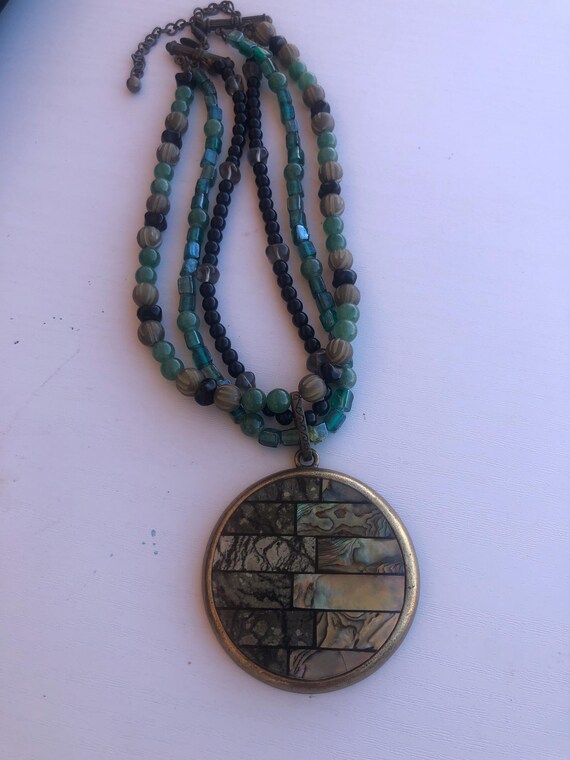 Chico brass round pendant View 2