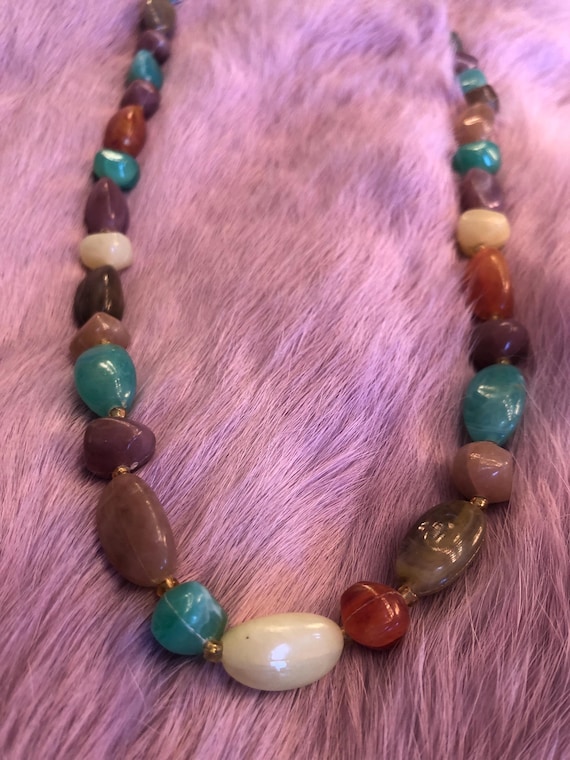 Multi gemstone bead necklace - image 3