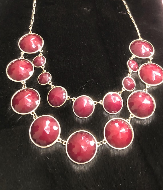 Kate Spade amethyst connect four double strand necklace