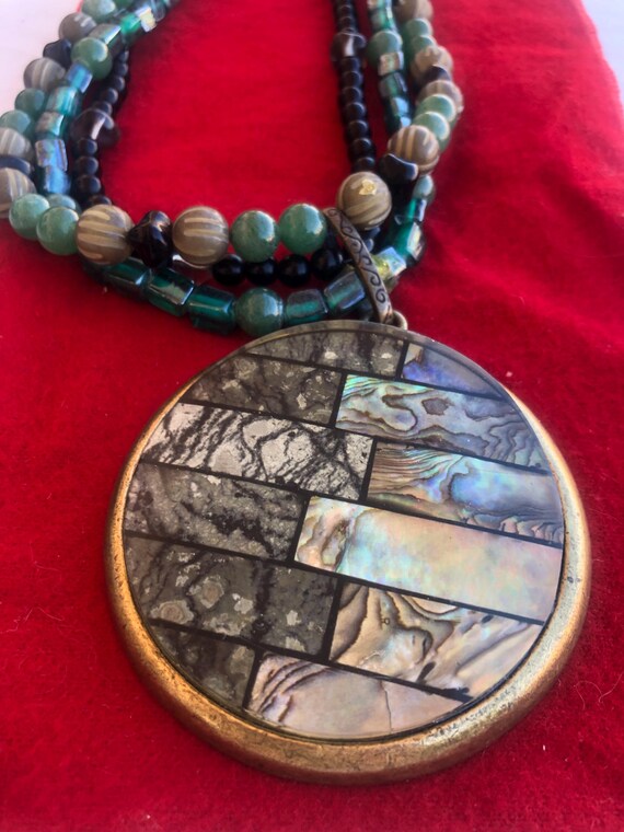 Chico brass round pendant View 3