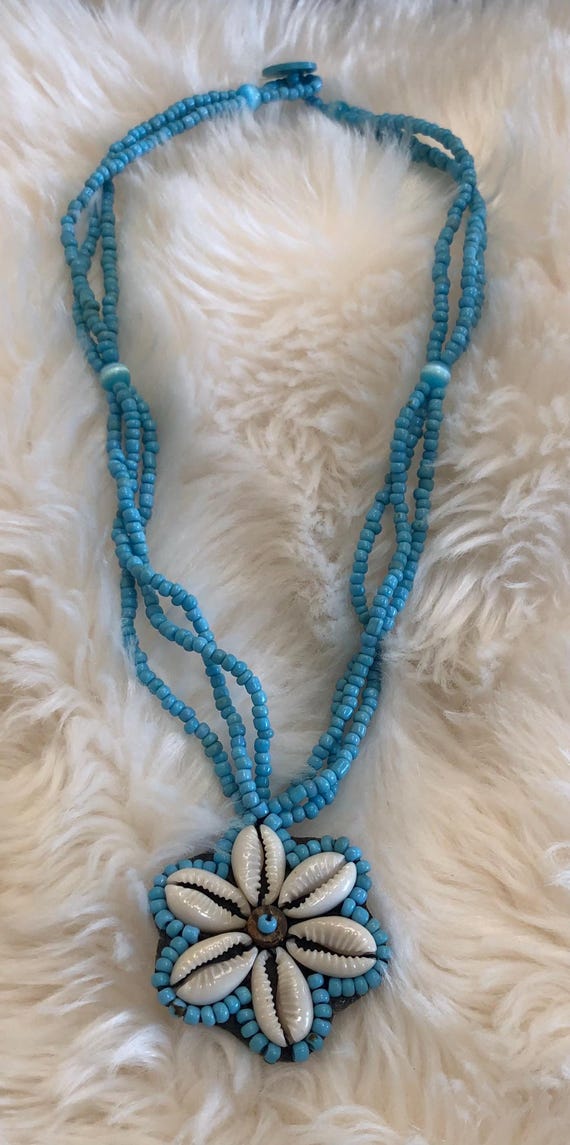 Seashell turquoise necklace - image 1