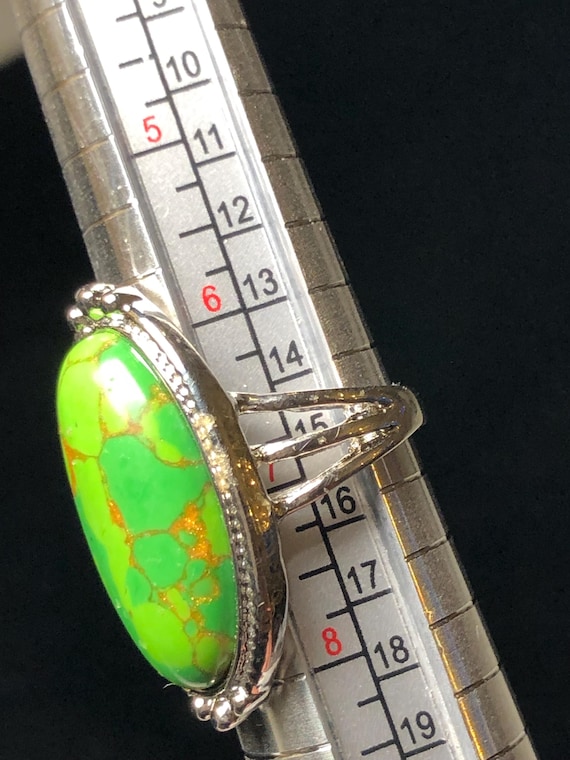 Green copper turquoise ring - image 4