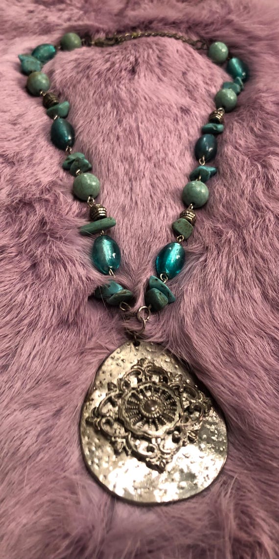 Boho style beaded statement necklace - image 3