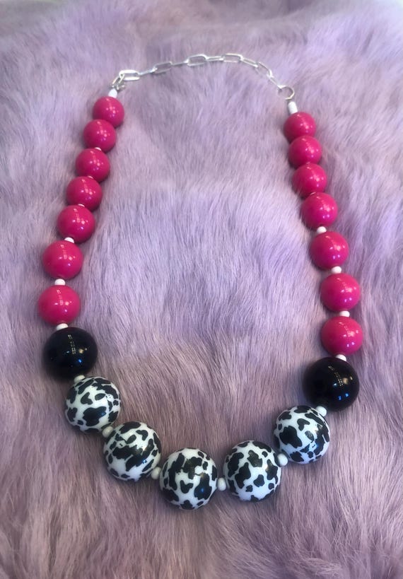 Arthouse pink cow chunky necklace View 4