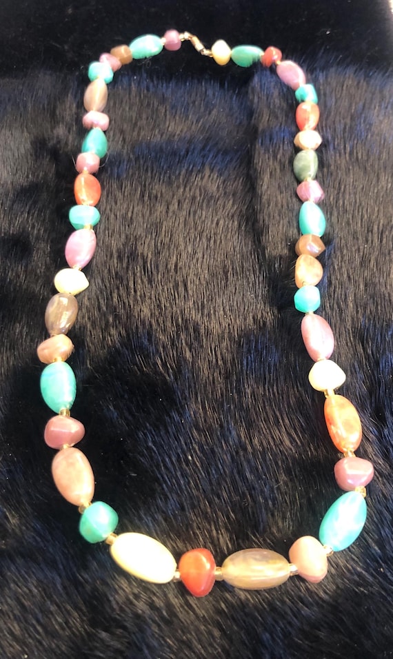 Multi gemstone bead necklace - image 2