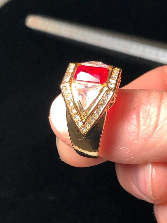 Amethyst with rhinestones ring - image 1