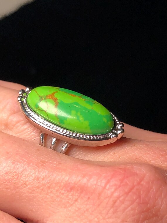 Green copper turquoise ring - image 2