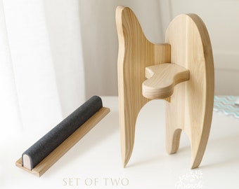 Juego de dos: tabla de sastre universal y badajo para acolchado de lana