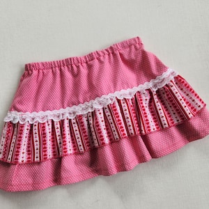 Toddlers Ruffled Tiered Skirt-Pink Ruffles Skirt-Size 1 Skirt-Baby Skirt