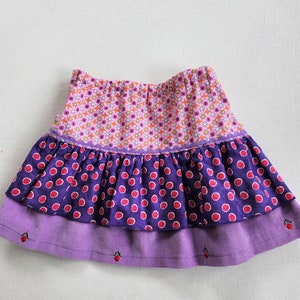 Girls Ruffled Tiered Skirt-Purple/Pink Ruffles Skirt-Size 3 Skirt