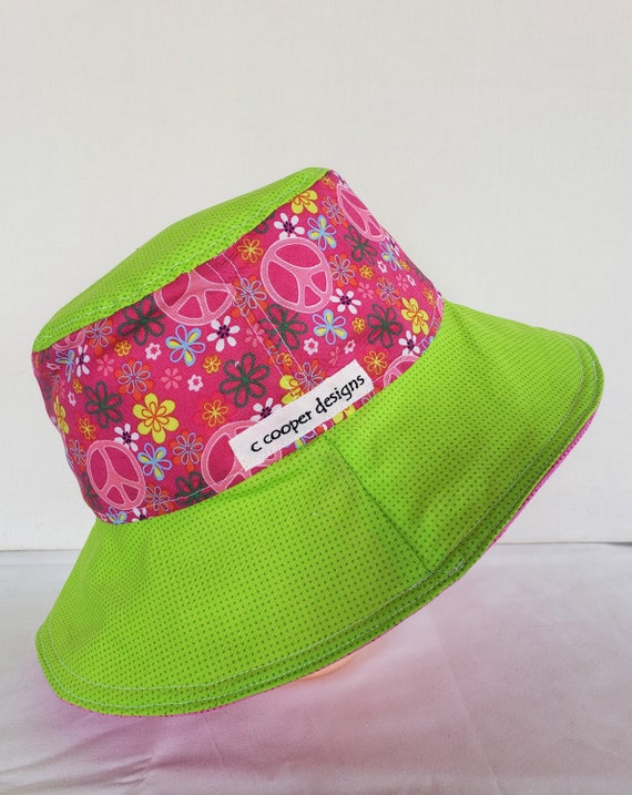 Reversible Bucket Hat 6-8 Years-pink Peace Signs-girls-kids Sun Hat-kids  Bucket Hat -  Canada