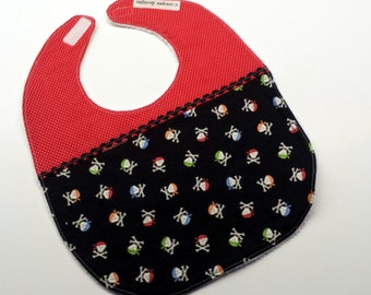 Baby Bib-Baby Boy Bib-Pirates-Toddler Bib-Baby Gift-Skull Bib