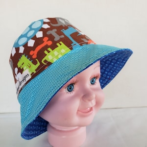 Reversible Bucket Hat- 6-12 months-Dino-Puppy-Kids Sun Hat