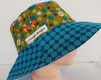 Reversible Bucket Hat-6-8 years-Nature-Boys-Kids Sun Hat-Kids Bucket Hat