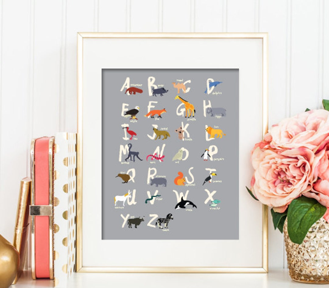 Animal Alphabet Printable, Alphabet Wall Art, Animal Alphabet Print