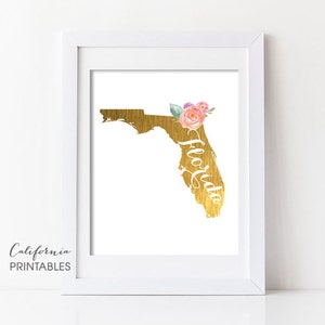 Florida State Printable Art, Florida Print Art, Florida Map Printable ...