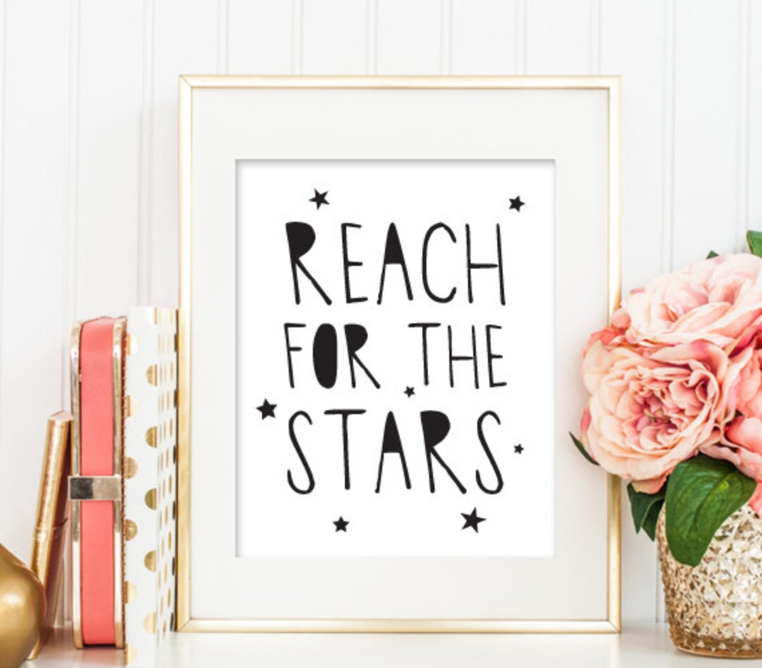 Reach for the Stars Nursery Printable, Nursery Wall Art, Kids Room Wall ...