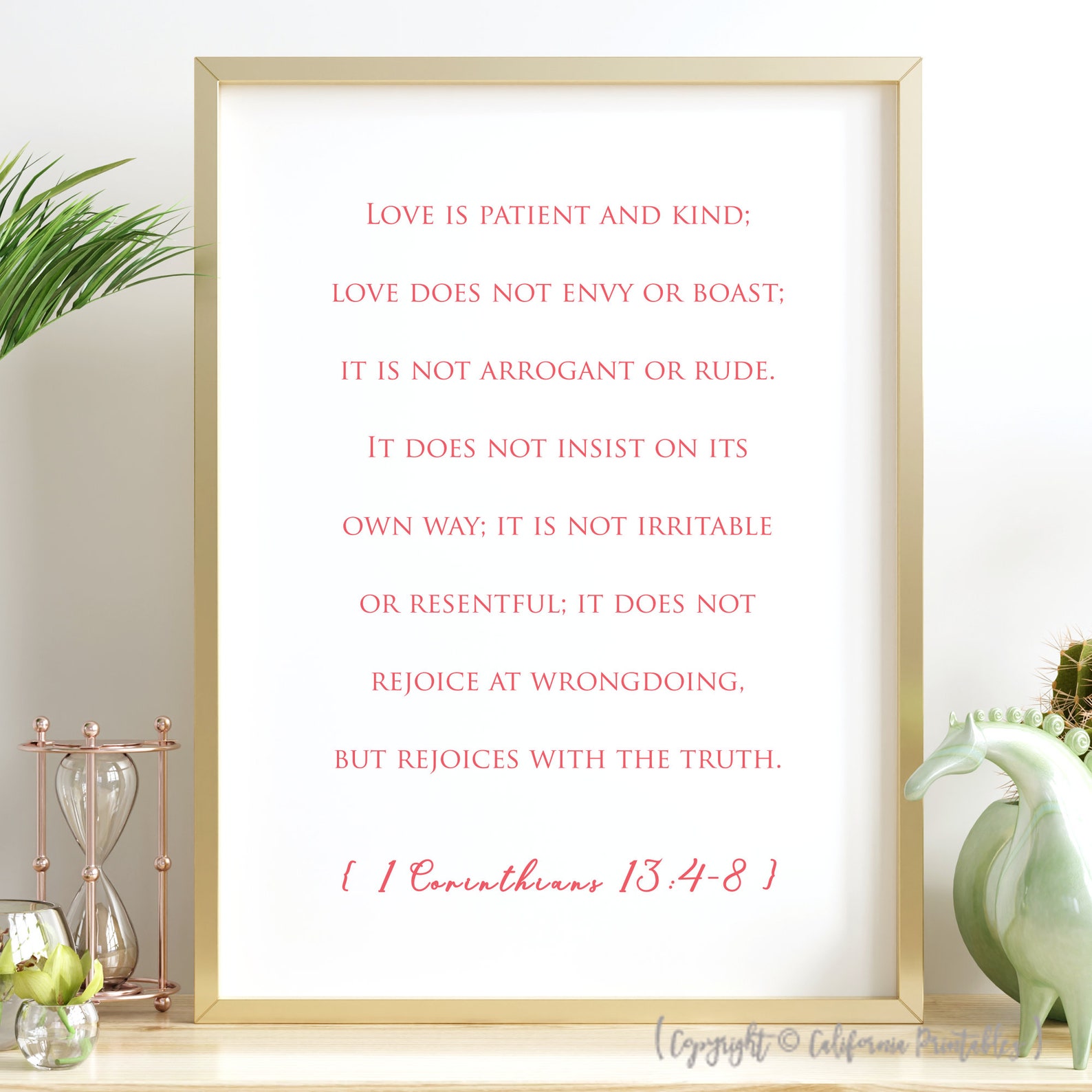 Set of 2 Love is Patient Printable, Love in Chinese Wall Art, Christian ...