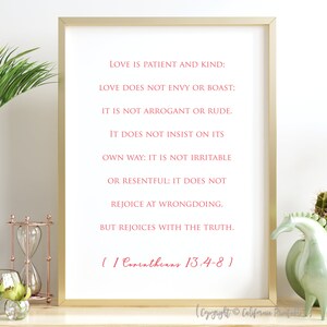 Set of 2 Love is Patient Printable, Love in Chinese Wall Art, Christian ...