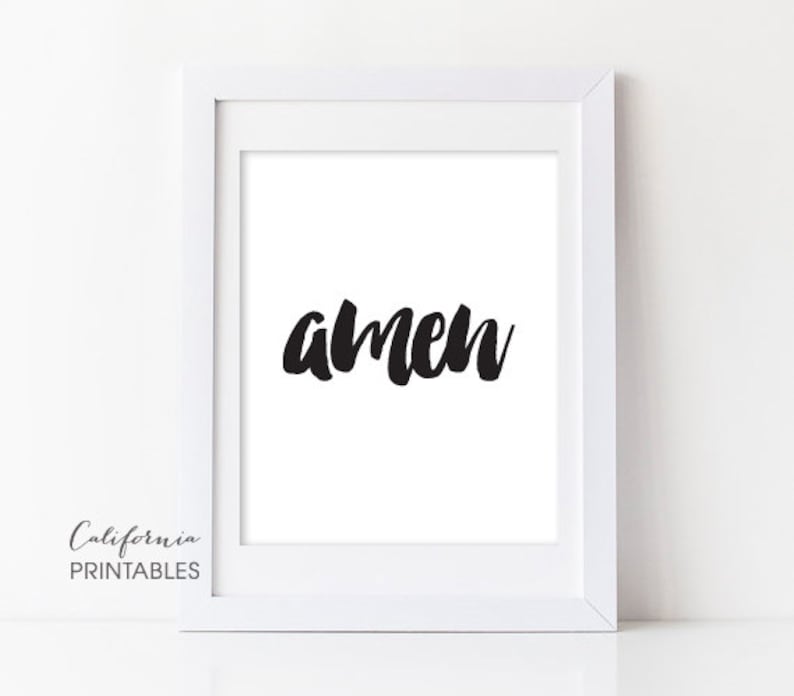 Amen PRINTABLE ART Amen Print Christian Printable Black and | Etsy