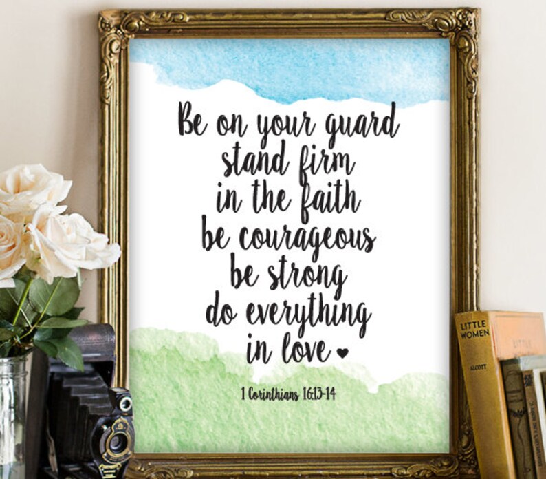 Christian PRINTABLE ART Stand Firm in the Faith Bible Verse Etsy