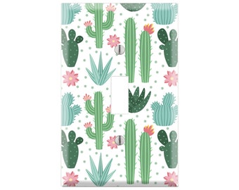 1-Gang Device Receptacle Wallplate Single Outlet Wall Plate/Panel Plate/Cover Green Plant The Cactus And Cactus Flowers Light Panel Cover 1-Gang Device Receptacle Wallplate Single Outlet Wall Plate/Panel Plate/Cover Green Plant The Cactus And Cactus Flowers Light Panel Cover