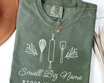 Custom Small Biz Owner T-Shirt: Personalized Instagram Comfort Colors® Shirt - Entreprenuer, Bakers, Chef, IG pop up market tee