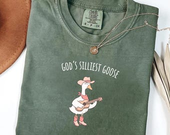 God's Silliest Goose Comfort Colors Shirt - Silly Goose Tee | Trendy Teen Faith Shirt | Christian Tee for Mom | Minimalist Christian Tshirt