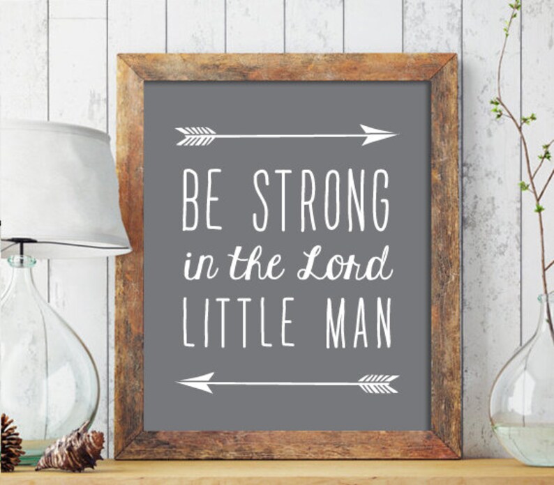 Be Strong in the Lord Little Man Printable Art Boy Nursery - Etsy
