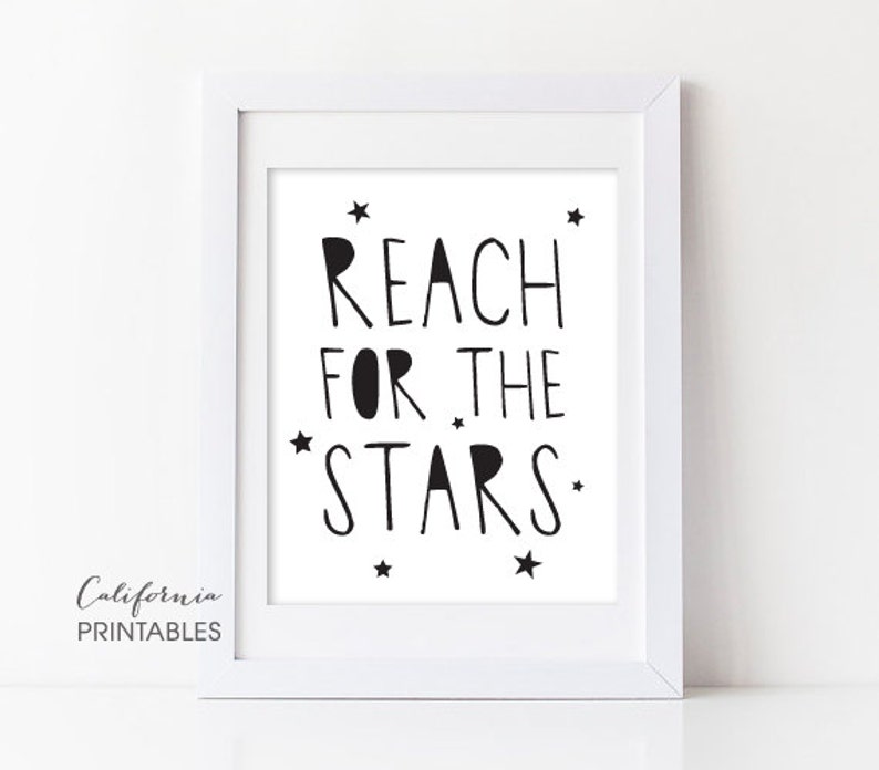 Reach for the Stars Nursery Printable Nursery Wall Art Kids Etsy