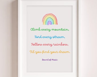 Sound of Music Printable: Rainbow Nursery Decor (Digital Download)