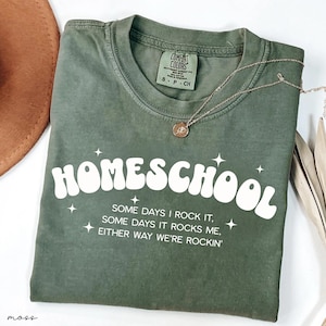 HOMESCHOOL Comfort Colors® Shirt - Cute Homeschool Mom Gift, Retro Homeschool Shirt, Homeschool Family Tshirt