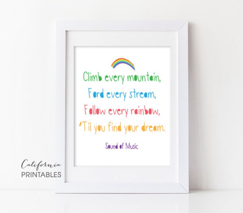 Sound of Music Printable Climb Every Mountain Nursery - Etsy