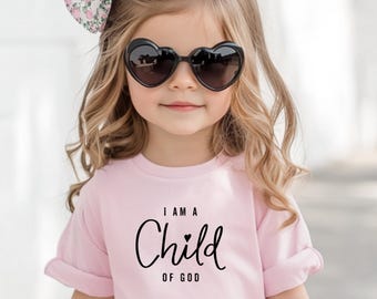 I and the Child of God Christian T-Shirt - Baptism Gift for kids, girls, Scripture Tee, Best Jesus Youth and Toddler Shirt,  John 1:12