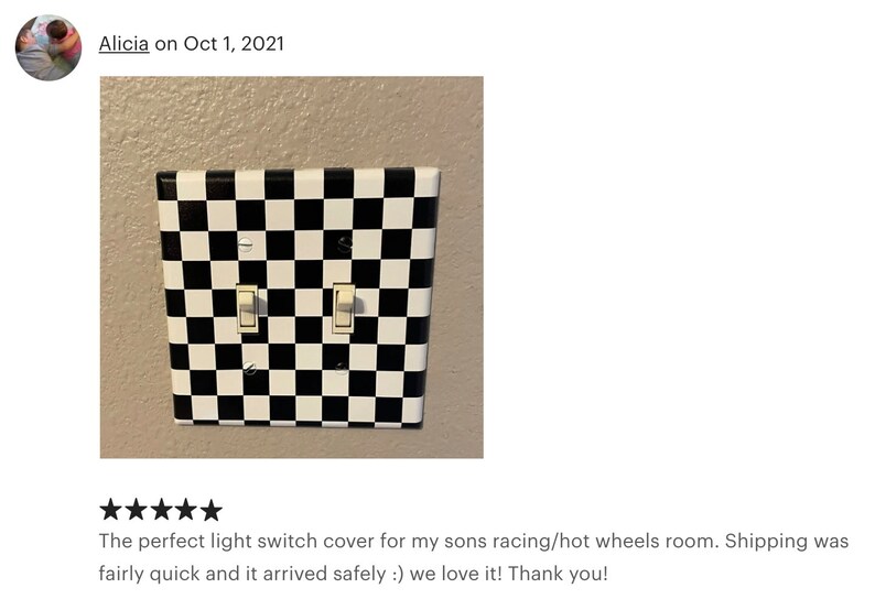 Race Car Plate Cover / Race Car Light Switch Cover / Checkered Etsy