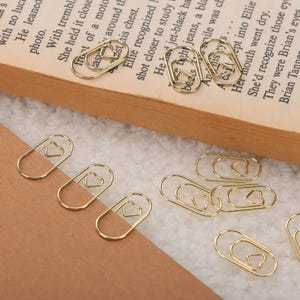 50pcs Mini Gold Heart Paper Clips, Planner Accessories, Cute Paper Clips, Metal Paper Clips, Desk Organization, Office Supplies