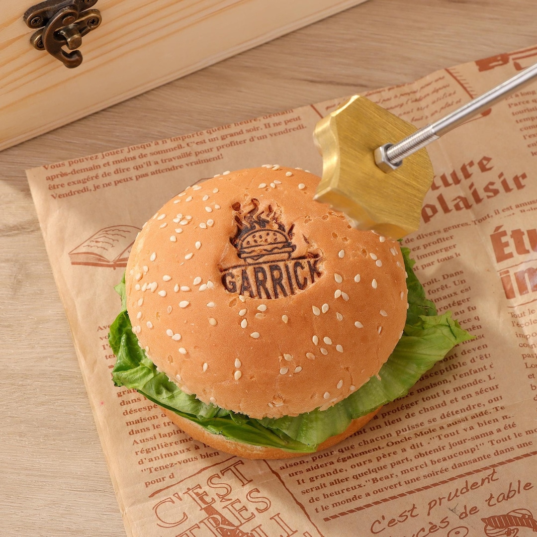 Fer à Marquer Personnalisé Pour Nourriture - Burger, Steak, Pain, Gâteaux - Marque électrique Avec Logo Personnalisable, Idéal BBQ, Restaurant, Cadeau Chef